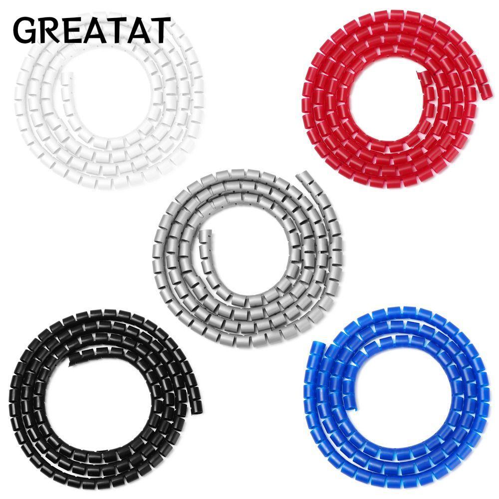 GREAT Spiral Wire Organizer Cable Sleeves Cover Tube Cable Holder Line Organizer