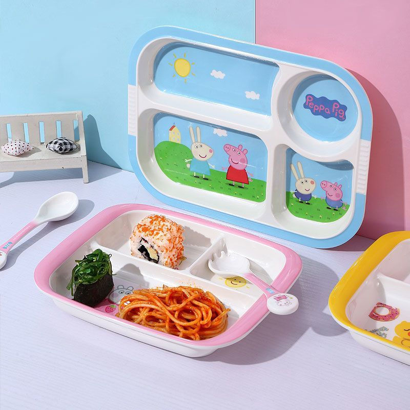 New Product#Wuhe children's plate, anti-fall baby plate, cartoon anti-scald divided children's divid