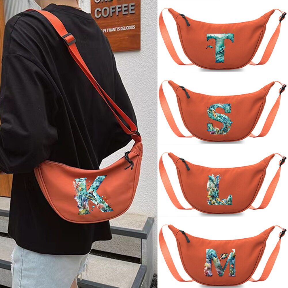Túi đeo chéo nylon Trend Minimalist Nylon Dumpling Crossbody Bag Soft‑touch Nylon Casual Hobo Bag fi
