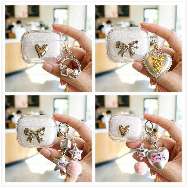 Ốp lưng Ins Love Heart cho Ugreen ClipBuds Pro S8 S5 S3 H6 Pro H5 T6 T6S T3 Pro Vỏ bảo vệ trong suốt