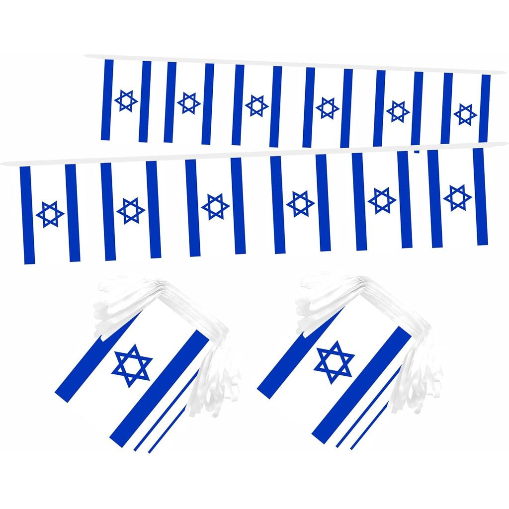 2 Gói Israel Israel Cờ Mini Biểu Ngữ Dây Nhỏ Thu Nhỏ Treo Cờ Trang Trí, 60 Feet 40 Cờ