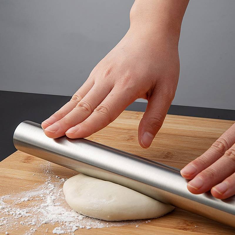 ASVN Thép không gỉ Cán Pin Non-sti Dough Roller cho Pizza Cookie Pasta Baking HOT