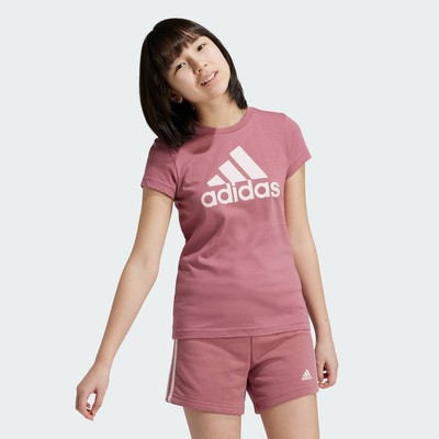 adidas Phong cách sống Áo Thun Cotton Logo Lớn Essentials Trẻ em Hồng IZ3470