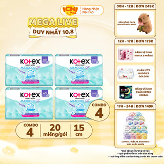 [Combo 4 Gói] Băng vệ sinh Kotex hàng ngày Max Cool French Spa 40 miếng _Ichimall