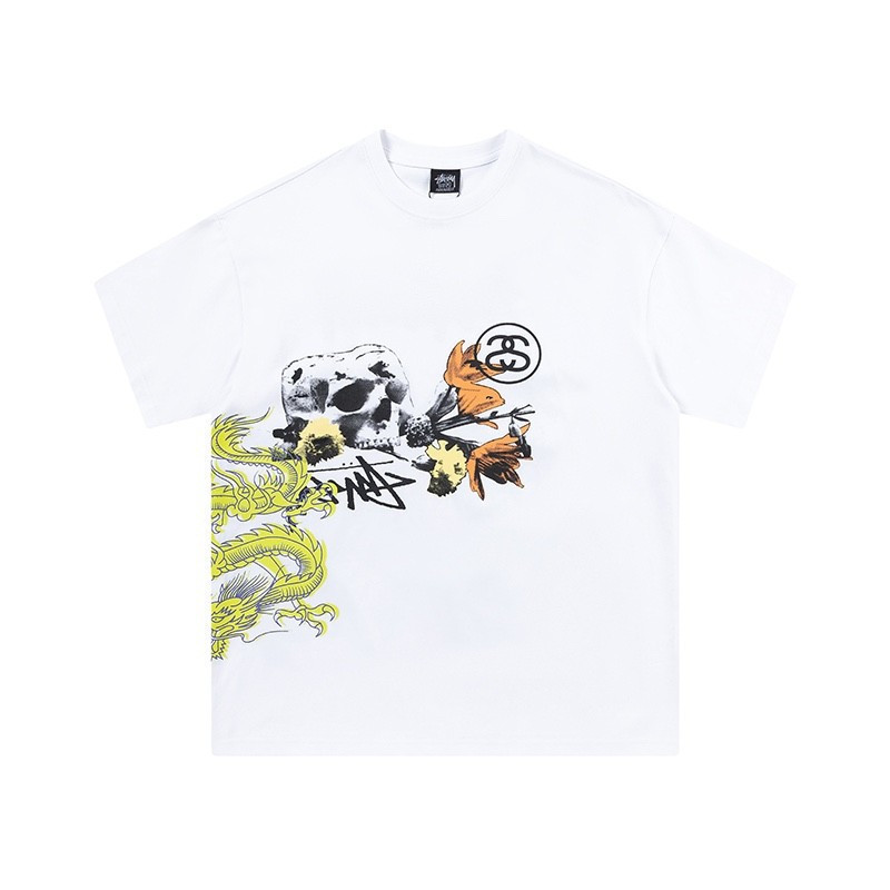 Stussy tee / Stussy Nam Nữ Áo Thun In Hình Áo Thun Công Sở Áo Thun Rời Áo Retro MEZF