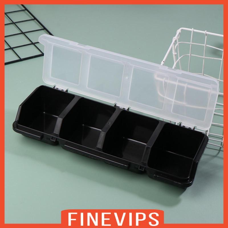 [Finevips] Organizer Snap Closure Divided Storage Flat Organizer Box Profile Blue