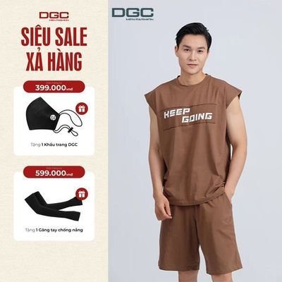 Bộ tanktop nam DGC Chất vải co giãn mềm mại, form dáng rộng thoải mái năng động - SATTBBD301M-S