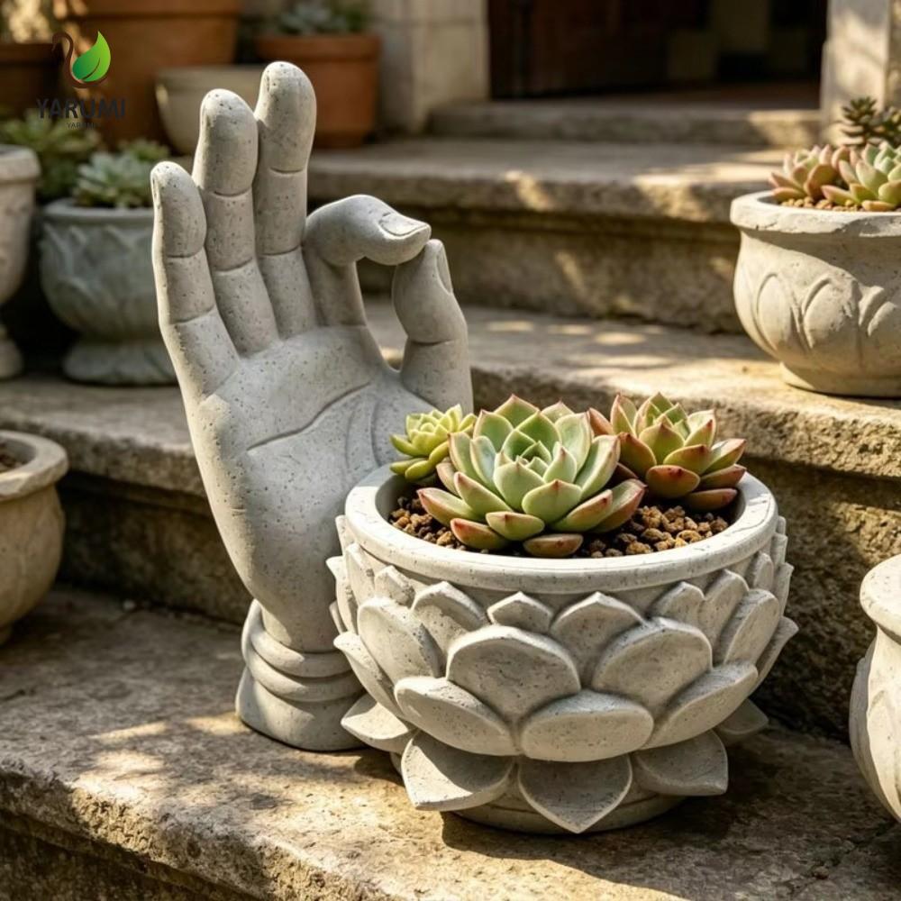 Chậu trồng cây mọng nước ALISON, Chậu hoa hình hoa sen cầm tay ngộ nghĩnh, Chậu trồng cây Zen sáng t