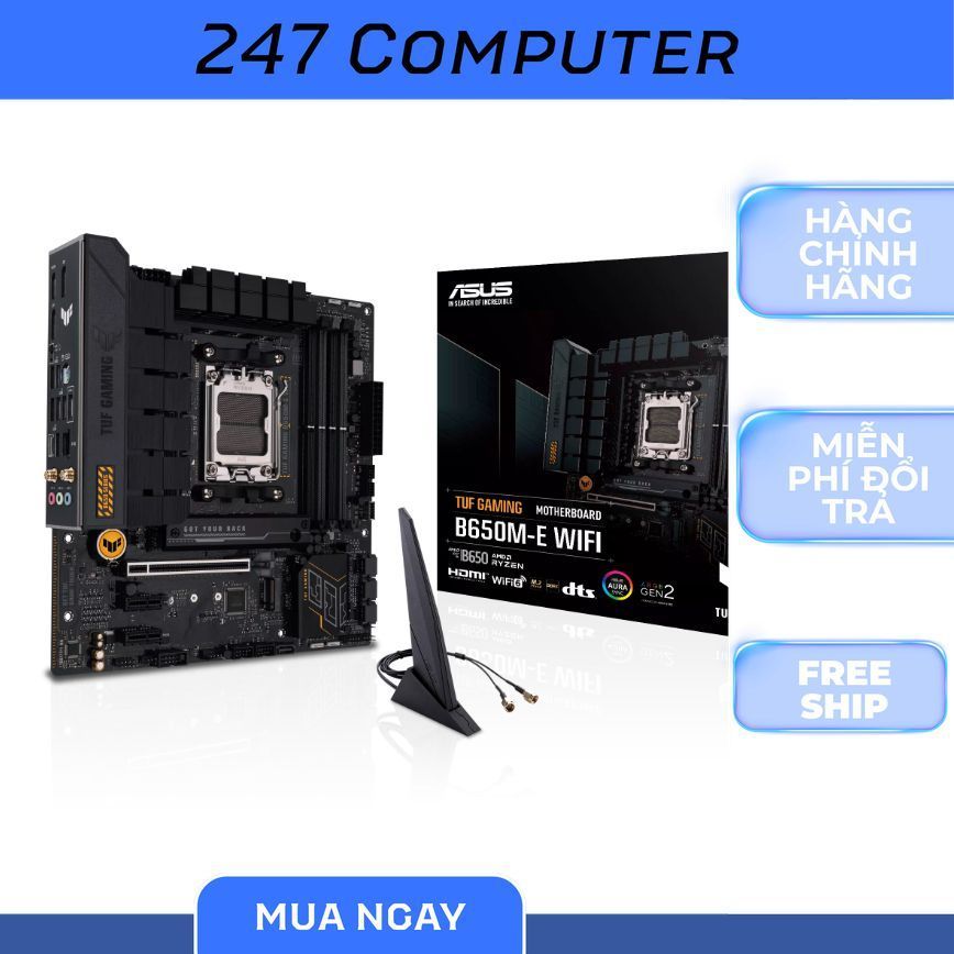 Motherboard ASUS TUF Gaming B650M-E WIFI DDR5 Hỗ Trợ AMD Ryzen 7000/8000/9000 – PCIe 5.0 – M.2 kép –