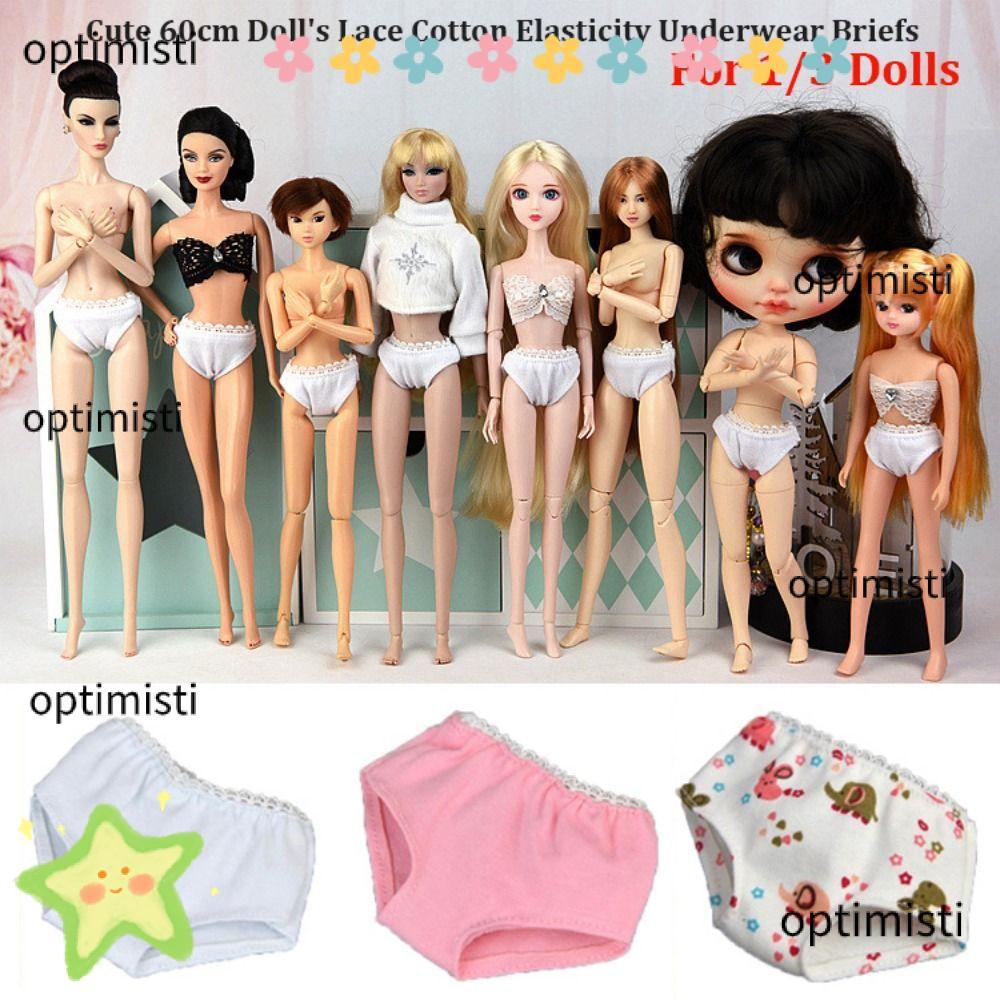 Đồ lót búp bê OPTIMISTI 60cm, Đồ lót Cotton ren DIY dễ thương, Đồ chơi trẻ em bé gái 3 màu Trang trí