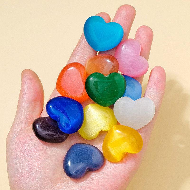 Bán chạy nhất Pha lê tự nhiên Opal Đá thô Tình yêu Chơi 3CM Pha lê tự nhiên Opal Trái tim Đá quý đầy