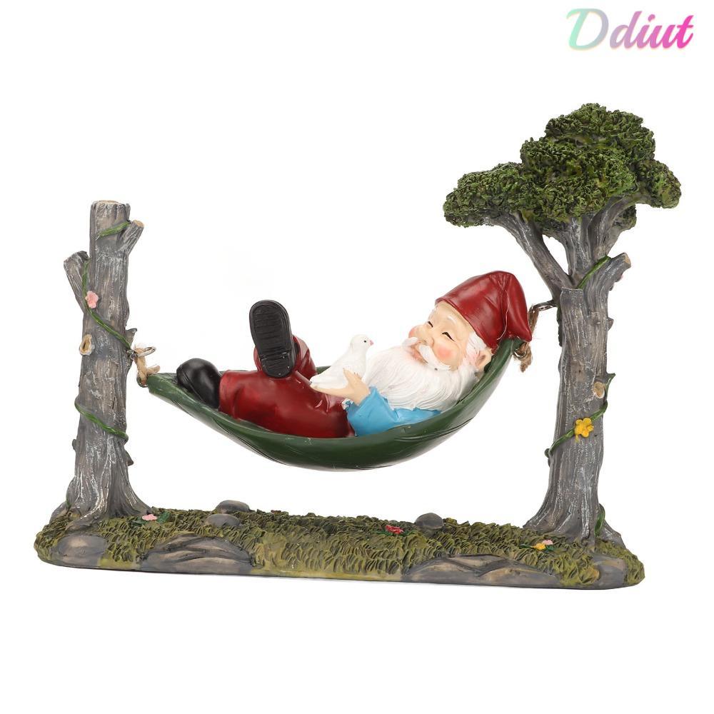 DDIUT Võng Tượng Gnome, Treo Tượng Lùn Vườn Gnome Tượng Nhỏ, Tượng Ngoài Trời Nhựa Xanh Gnome Sân Vư