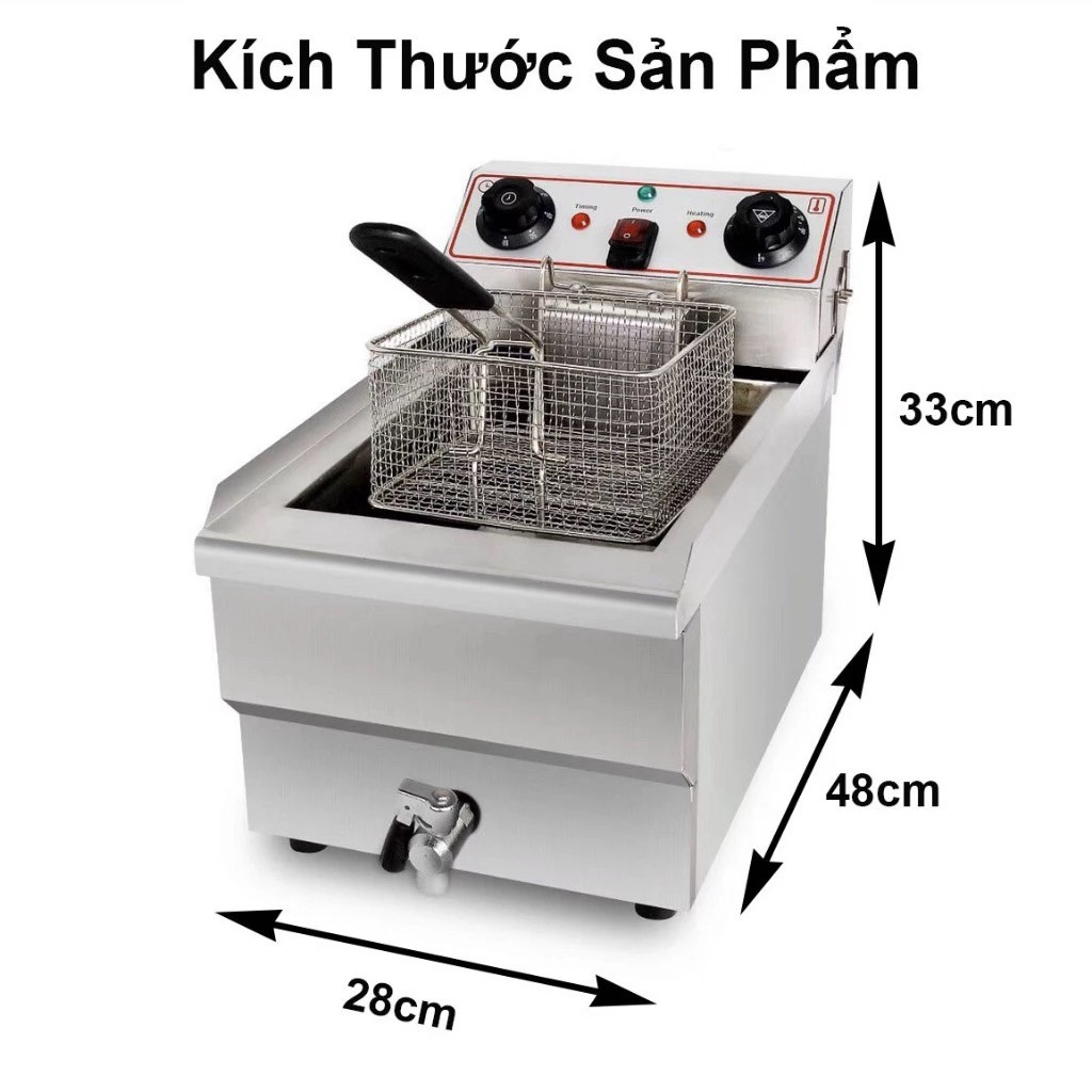 🔥🔥 Bếp chiên điện 8L, Bếp chiên hẹn giờ, Bếp chiên điện tự ngắt, Bếp chiên nhúng điện cao cấp có van