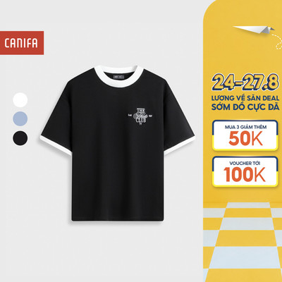 Áo phông nữ CANIFA áo thun cotton 100% mềm mát cổ tròn cộc tay 6TS26S014