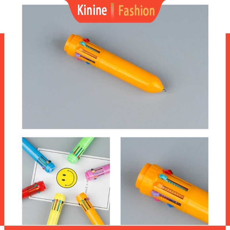 KIN 1 Bút bi có thể thu vào Bút nhiều màu Bút bi nhiều màu 0 5mm Bút bi 10 màu Thùng bi
