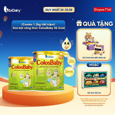[COMBO 1.2KG TIẾT KIỆM] Sữa bột ColosBaby IQ Gold cho trẻ- Hỗ trợ phát triển trí não (800g+400g)