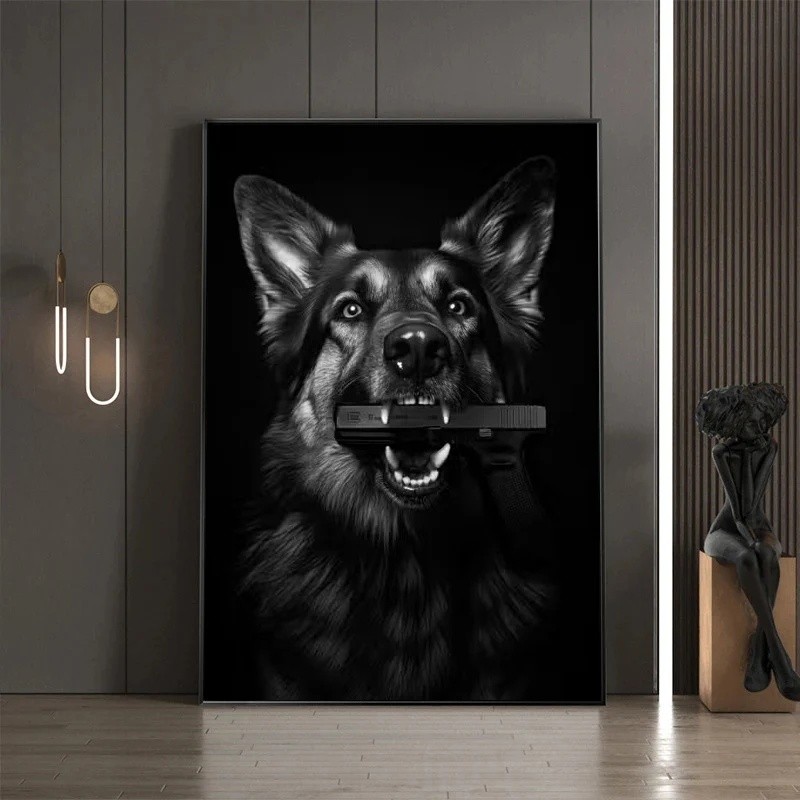 K9 Glock Đức Shepherd Áp Phích Và In Hình Chó Có Súng Treo Tường Nghệ Thuật Tranh Canvas Hình Ảnh Ch