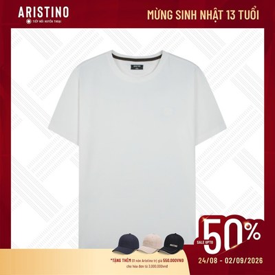 Áo Thun T-shirt Nam Ngắn Tay Suông Rộng Bền Màu Aristino ATS012AS0