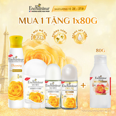 [TẶNG SỮA TẮM 80G] Lăn Khử Mùi Enchanteur Deluxe/White Hương Nước Hoa Pháp 50ml (Tặng mùi ngẫu nhiên)
