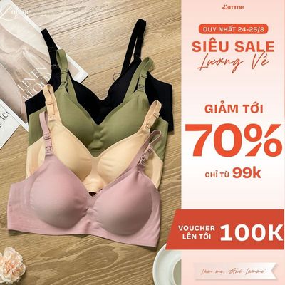 Áo ngực bầu và cho con bú chống chảy xệ không gọng, dây treo hỗ trợ nâng ngực, áo lót A25 L'amme
