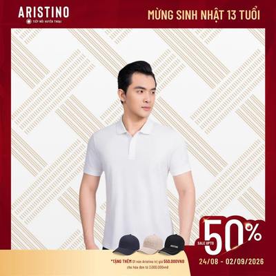 Áo Polo Nam tay Ngắn Aristino Regular Fit 97% Mercerized cotton Thoáng Mát APS001AS1