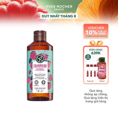 Sữa tắm dạng gel hương mâm xôi đỏ & bạc hà Yves Rocher Shower Gel Raspberry Peppermint 400ml