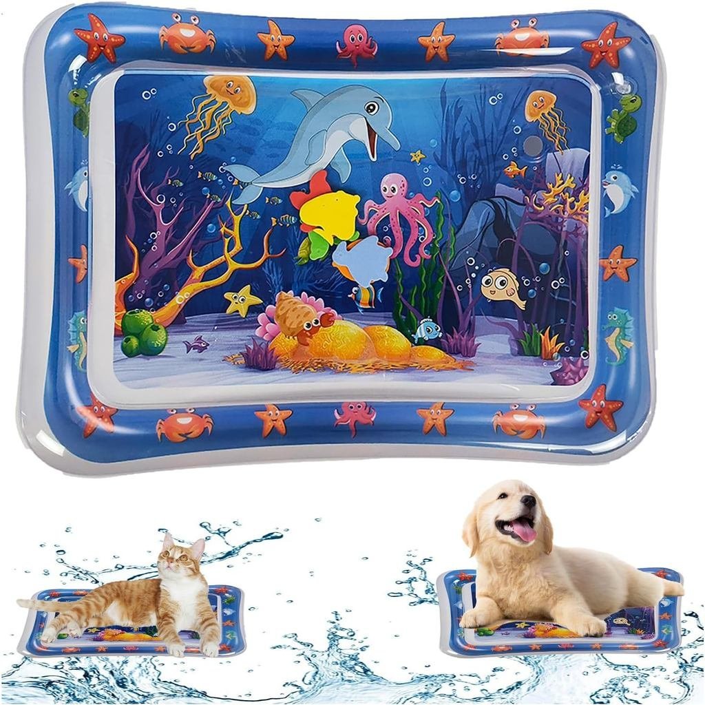 2 Pieces Upgraded Thickened Cat Water Mat,Interactive Cat Toy for Indoor Cats to Exercise, Hunting,S