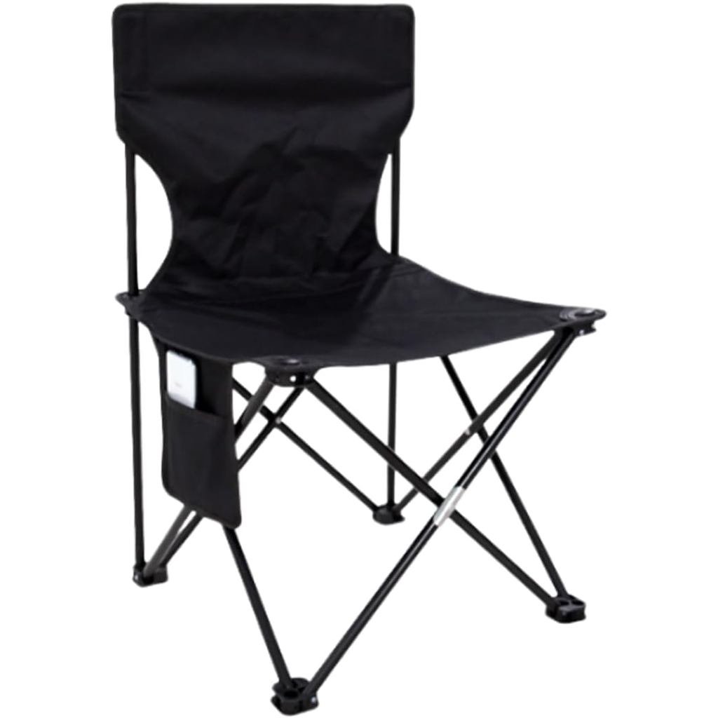 Outdoor Camping Chair, Collapsible Chair with Side Pocket and Carry Bag, Folding Chair for Camping, 