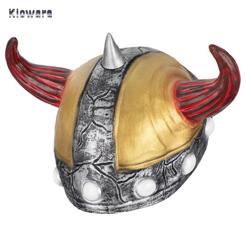 Phong Cách Viking Sừng Mũ Bảo Hiểm Cao Su Linh Hoạt Viking Mũ Đội Đầu Mặc Trang Phục Chống Đỡ Mũ Bảo