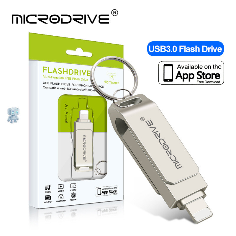 USB Flash Drive 3.0 Lightning 32GB 64GB 128GB 256GB Cho iPhone iPad