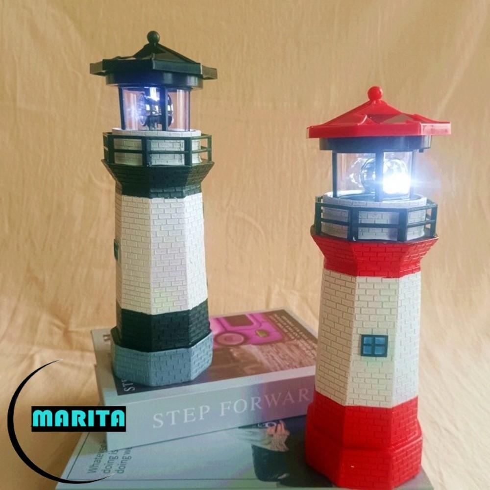 Đèn hải đăng LED MARITA, Đèn hải đăng chùm xoay chạy bằng điện, Đèn lồng nhựa chống nước di động Tra