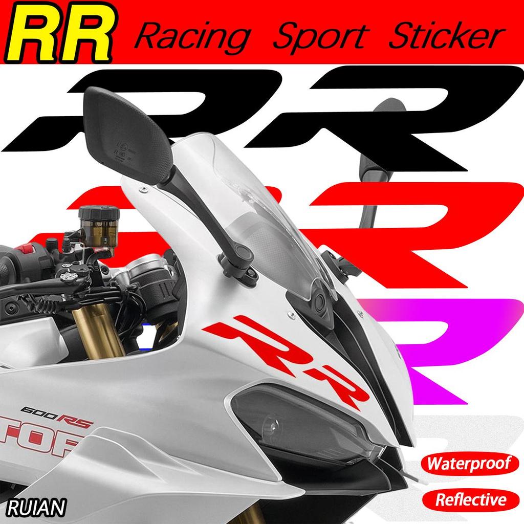 RR Xe Máy Miếng Dán Đua Xe Thể Thao Miếng Dán Phản Quang Chống Nước Vinyl Đề Can Phía Trước Thân Bên
