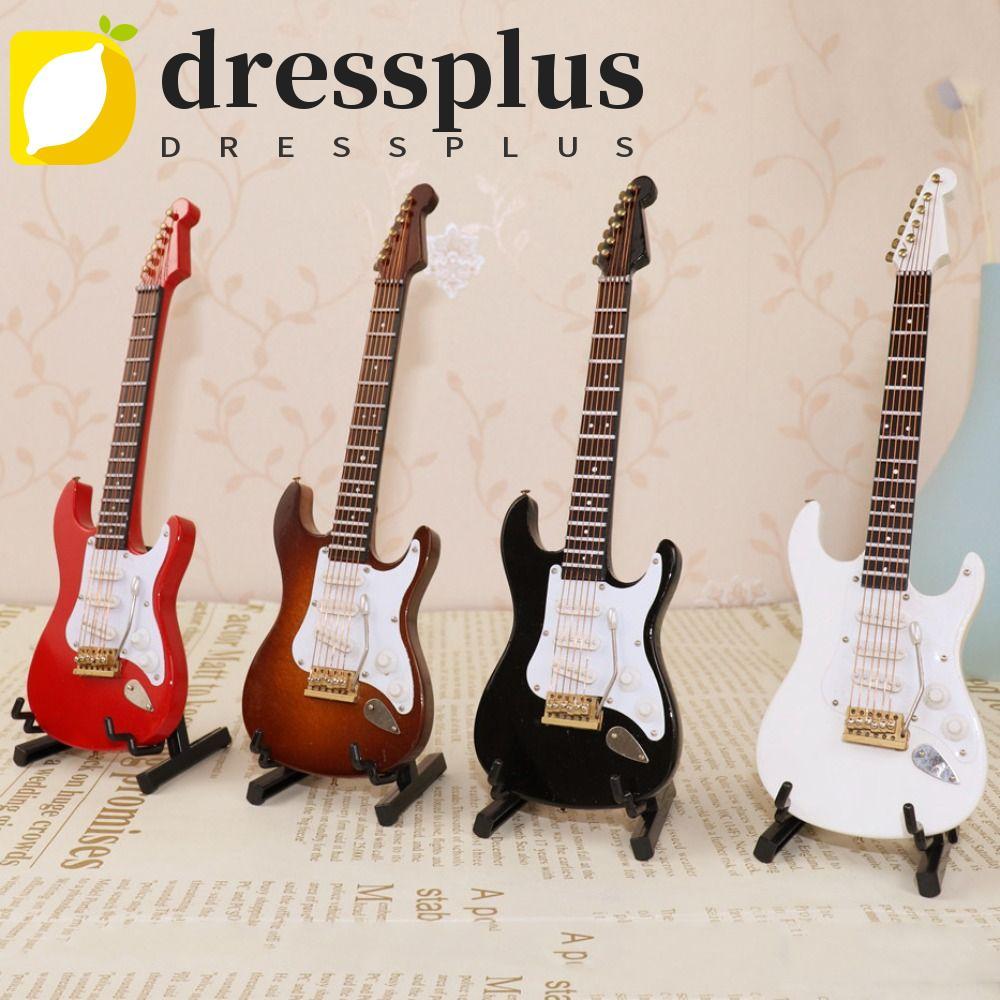 DRESSPLUS Mini Gỗ Đàn Guitar Điện, Nhà Búp Bê Bằng Gỗ Mini Thu Nhỏ Đàn Guitar, Mini Trang Trí Nhà Đà