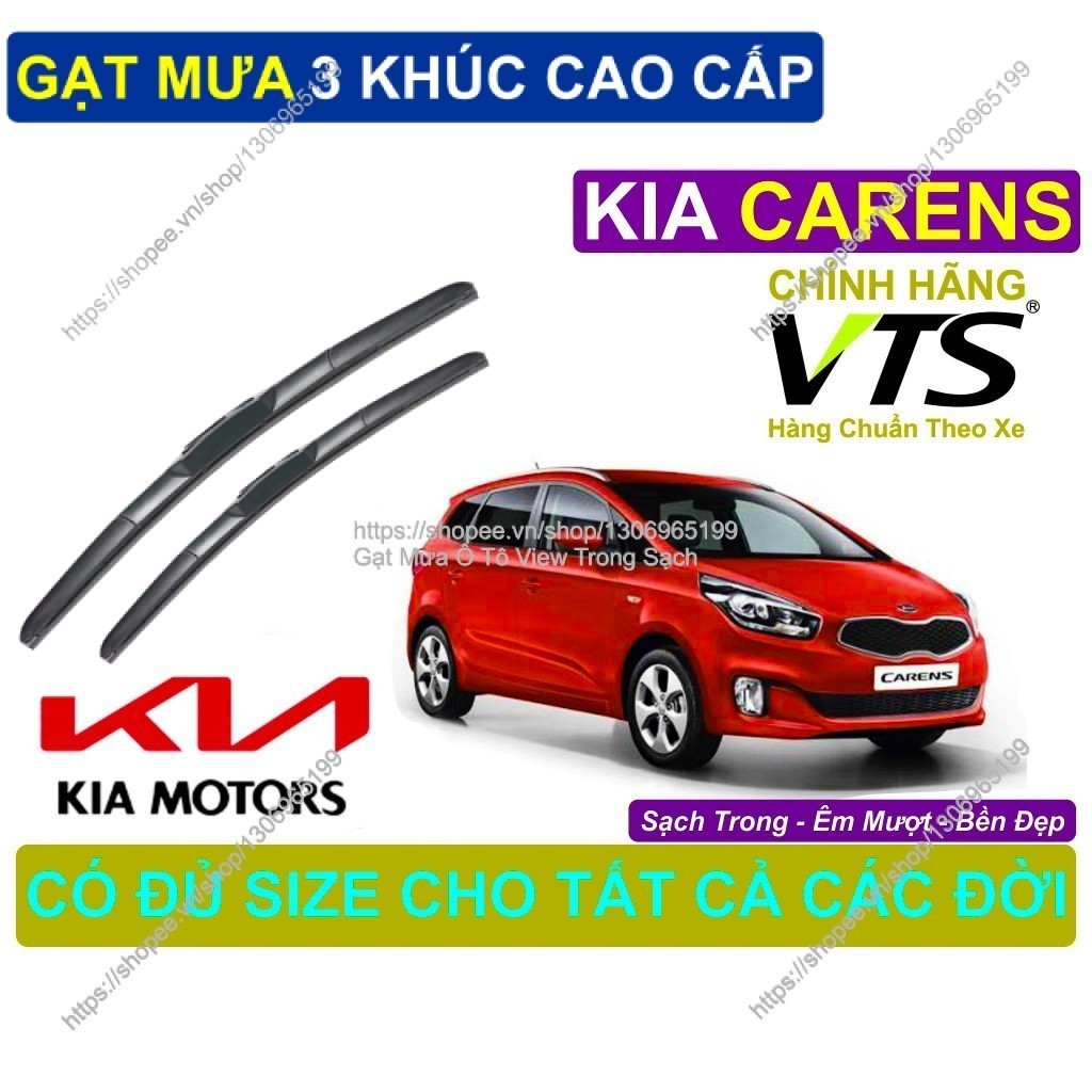 Gạt Mưa 3 Khúc Silicon Kính Lái KIA CARENS, Cặp Gạt M.ưa Kính Lái KIA CARENS,  KIA CARENS