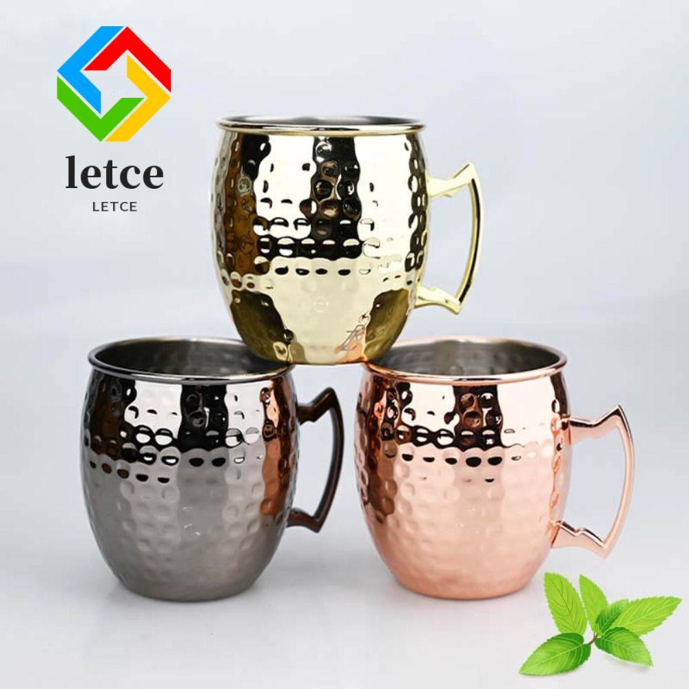 LETCE Hammer Point Cup, Cốc dày thủ công, có tay cầm đinh tán chắc chắn 500ml Moscow Mule Smooth Mos