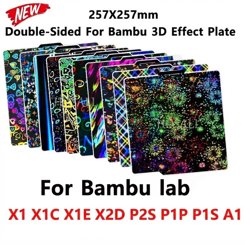 X1C P1P P1S A1 X1 Tấm Xây Dựng Cho Bambu Lab Tấm PEI Mịn PEO PET Cho Bambulabs X1 P1P Máy In 3D Tấm 