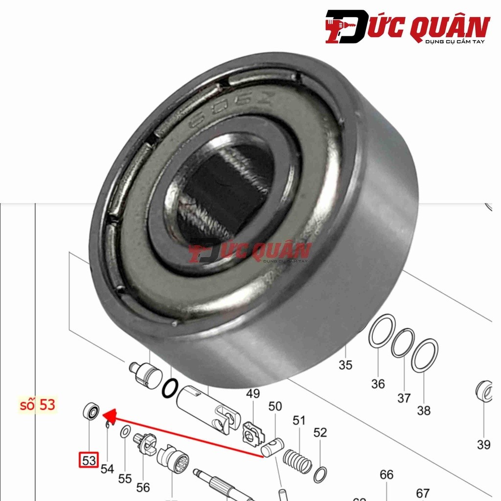 Bạc đạn máy bê tông DHR242/ DHR244/ HR1611 Makita 211012-0
