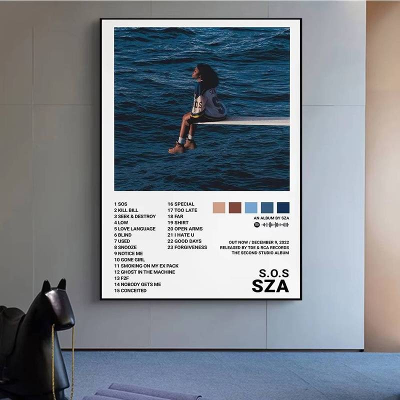 SZA SOS Album Tracklist Canvas Wall Art R & B Music Trang trí nội thất