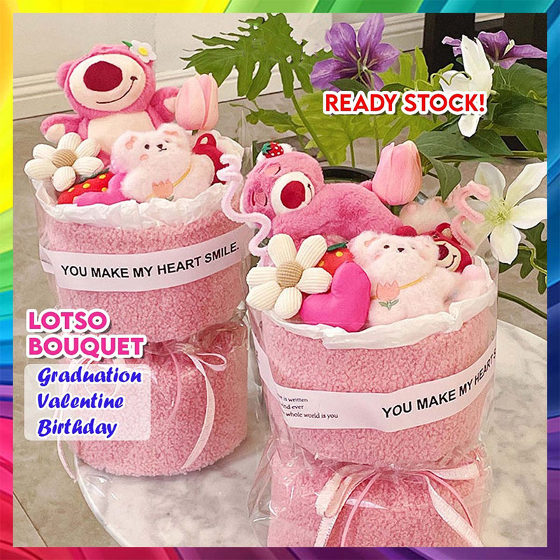 Lotso Sang Trọng Hoa Plushie Lotso Sang Trọng Bó Hoa Dâu Gấu Bó Hoa Lotso Quà Tặng Sinh Nhật Lotso B