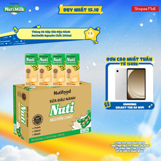 Thùng 36 Hộp Sữa Đậu Nành Nutimilk Nguyên Chất 200ml