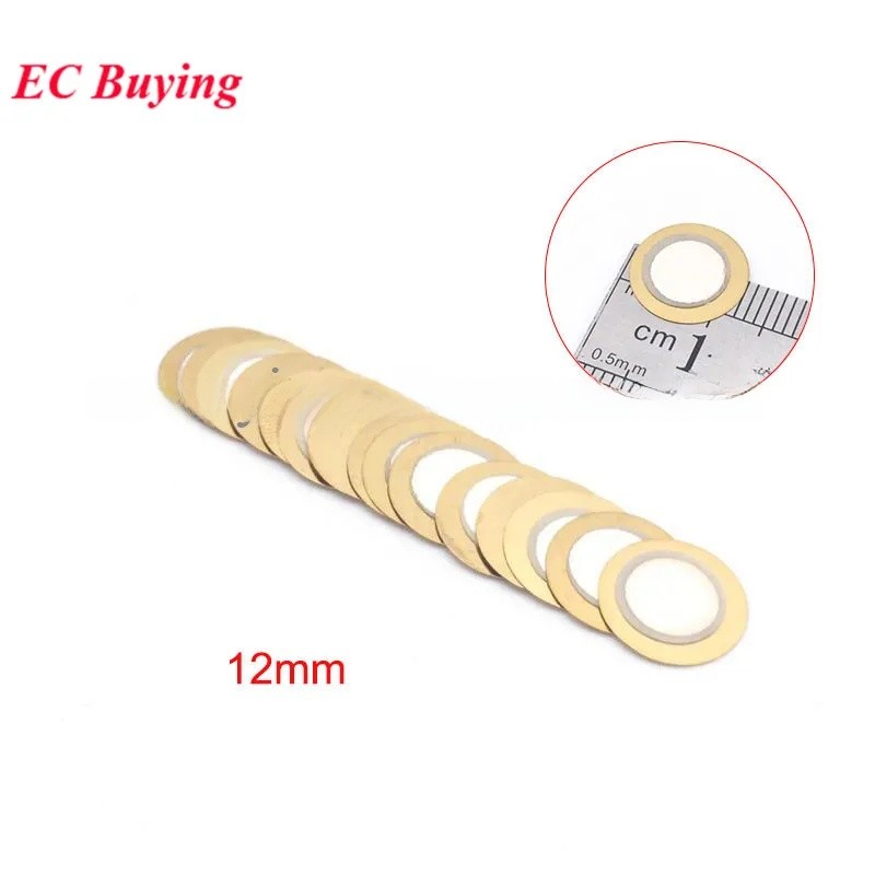 EC buying 100 Cái / lốc Piezo Áp Điện Gốm Wafer Tấm Buzzer Loa Dia 12 Mm Cho Arduino Diy Electro