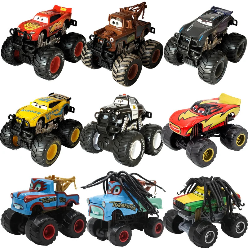 Disney Pixar Cars Mater Lightning McQueen Jackson Storm Big Wheel Offroad Vehicle Pullback Force Car
