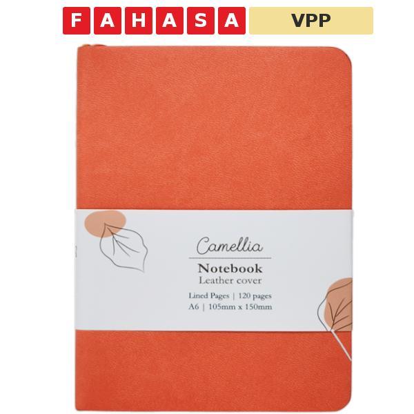 Sổ Da Bìa Cứng Camellia A6 - Kẻ Ngang - 120 Trang 100gsm - The Sun - Terracotta