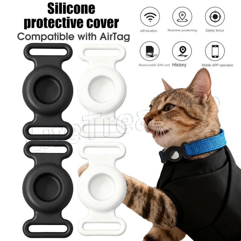 Cat Tracker Protect Sleeve - Hộp silicon AirTag Tracker - Giá đỡ nắp định vị GPS cho chó chống mất -