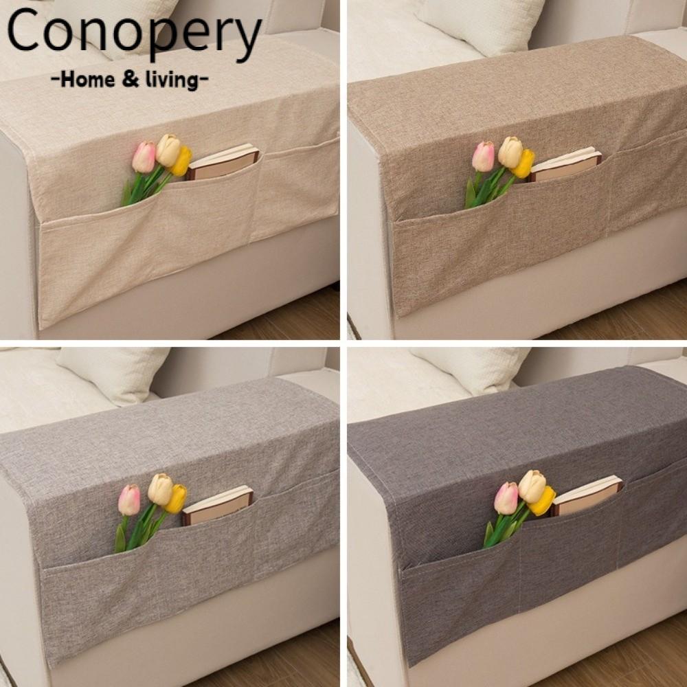 Túi đựng tay ghế sofa CONOPERY, Bộ sắp xếp tay vịn ghế sofa mềm có thể giặt được, Polyester chống bụ