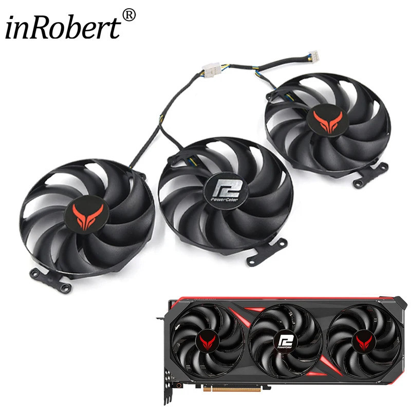 IiVideo 98mm Quạt Thẻ Thay Thế Cho Powercolor RX 7700XT 7800XT 7900XT 7900XTX 7900GRE Quỷ Đỏ T129215