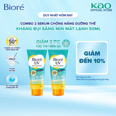 Combo 2 Serum Chống Nắng Dưỡng Thể Kháng Bụi - Sáng Mịn Mát Lạnh Biore 50ml