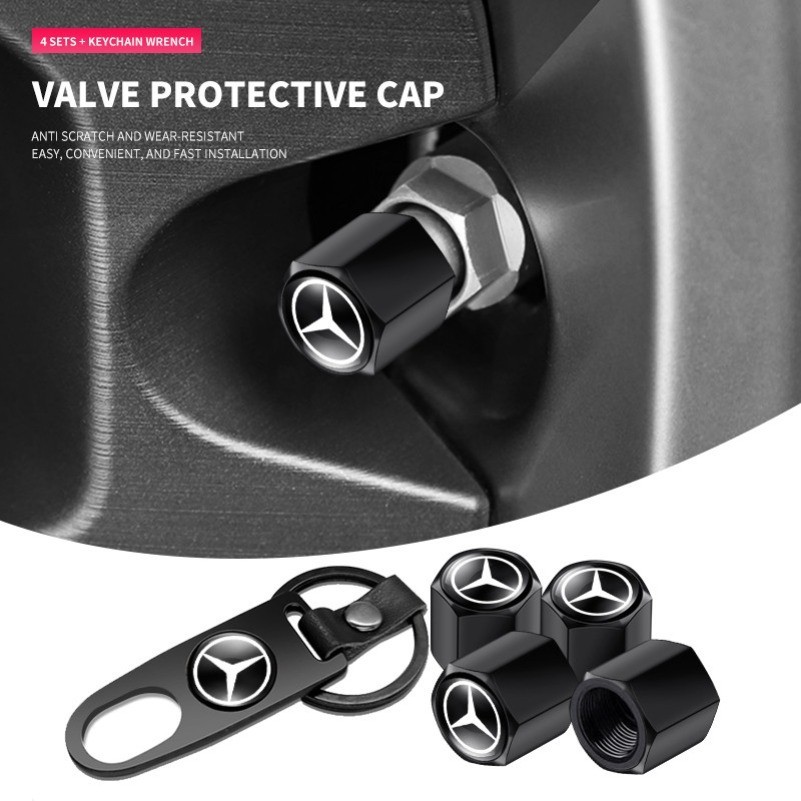 Chất Lượng Cao Bánh Xe Lốp Van Khí Nắp Có Móc Khóa Cho Xe Mercedes Benz GLE63 CLS63 GLC63 W204 W205 