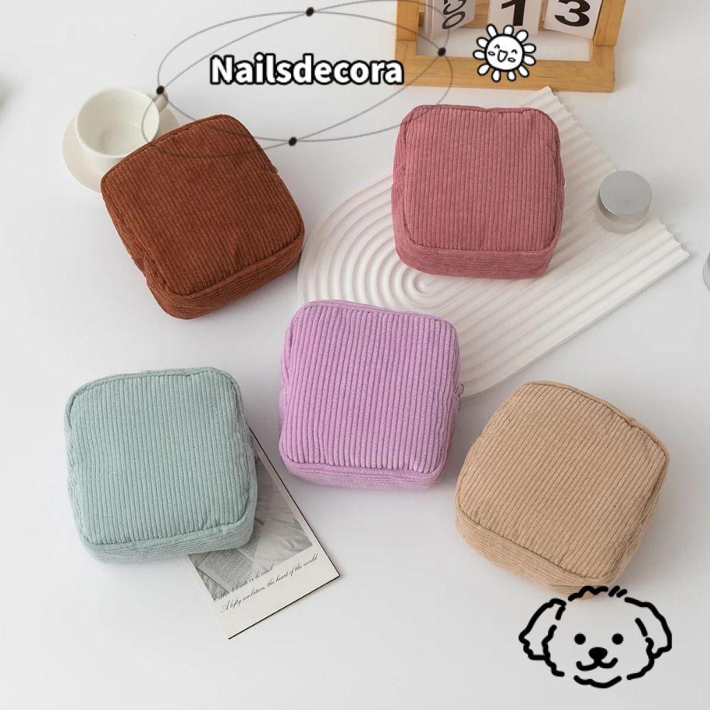 NAILS Túi đựng mỹ phẩm, Túi đựng son môi trang điểm vải nhung Mini, Túi nhỏ Khăn ăn vệ sinh du lịch