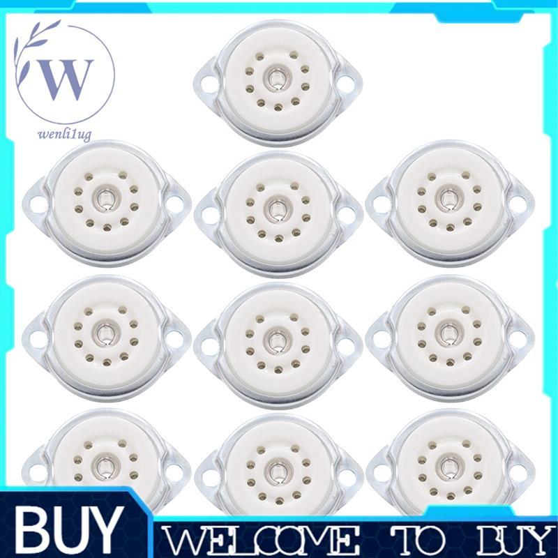 Chân Không Ống Ổ Cắm Đế 9pin Khung Xe Gắn 10 Chiếc Cho 12AX7 ECC82 6922 EL84 6DJ8 12AU7 12AT7 Âm Tha